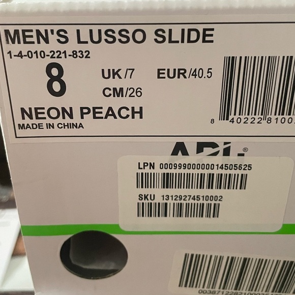 APL‎ LUSSO SLIDES, leather, Neon Peach, Men’s 8, Quilted Orange Sandals - Picture 5 of 5